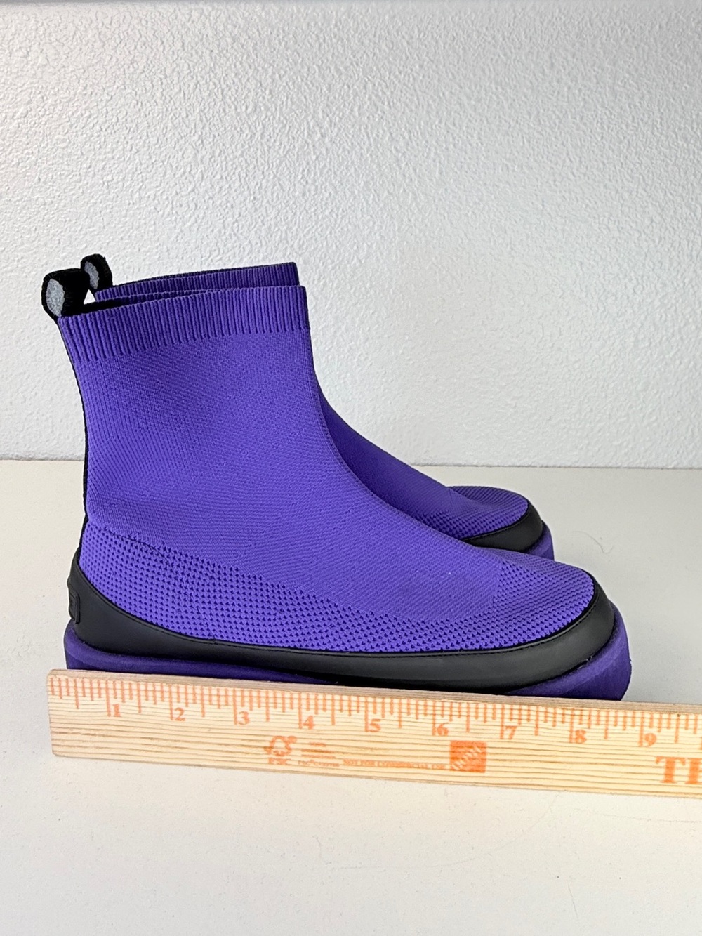 Issey Miyake x United Nude Purple Knit Platform Ankle Boots Size EU 35 US 5 - Picture 8 of 12